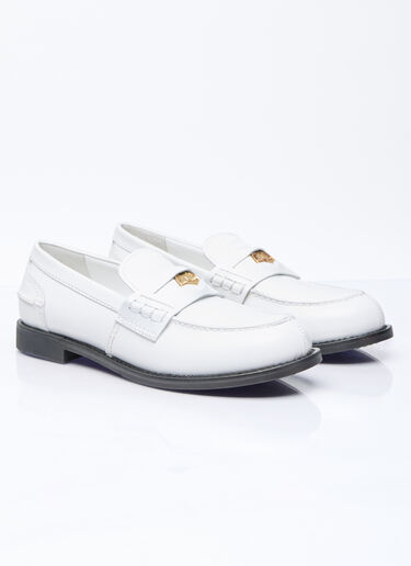 Miu Miu Leather Penny Loafers White miu0254083