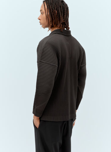 Homme Plissé Issey Miyake Monthly Colors: January Pleated Polo Shirt Grey hmp0156006