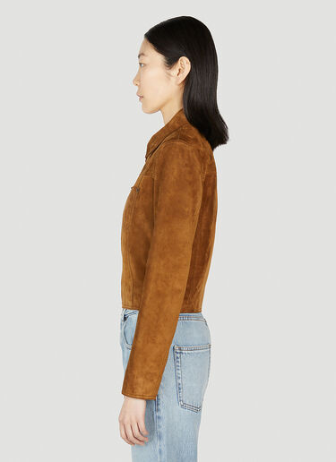 Saint Laurent Suede Jacket Brown sla0251014