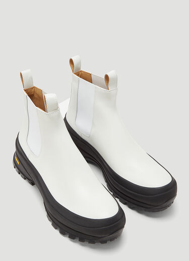 Jil Sander Leather Ankle Boots White jil0143025
