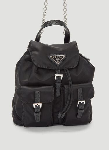 Prada Backpack Chain Shoulder Bag Black pra0243006