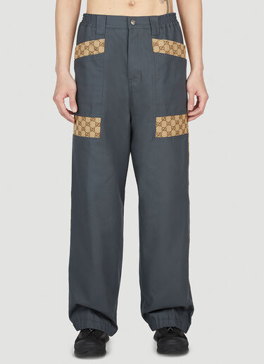 Gucci GG 嵌片长裤 藏蓝色 guc0152295
