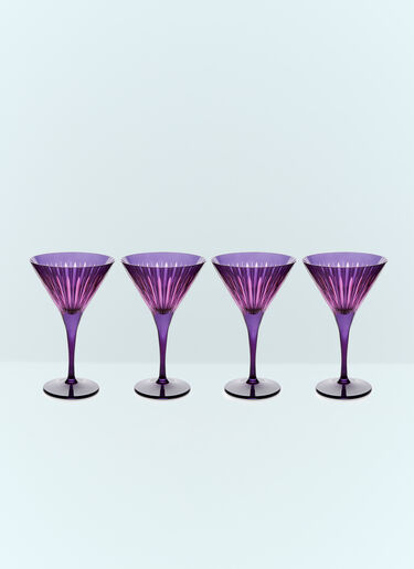 L'Objet Set Of Four Prism Martini Glasses Purple wps0691625