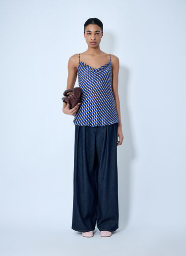 Diagonal Stripe Camisole Top Dries Van Noten Diagonal Stripe Camisole Top Blue dvn0263009