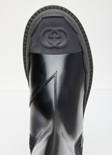 Gucci Interlocking G Leather Boots Black guc0254025