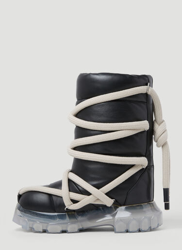 Rick Owens Lunar Tractor Padded Leather Boots Black ric0253031