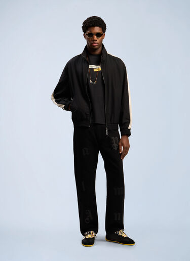 Logo Patch Straight Jeans Palm Angels Logo Patch Straight Jeans Black pma0162069