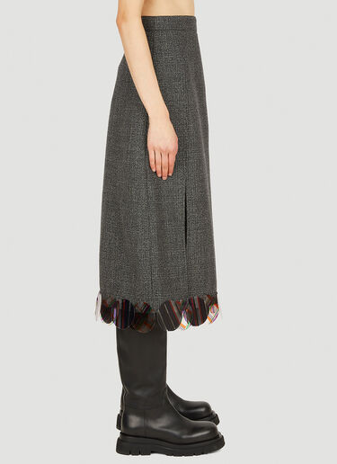 Plan C Prince of Wales Midi Skirt Grey plc0250012