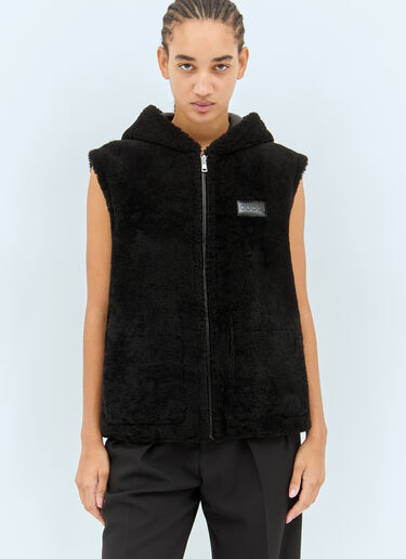 Gucci Reversible Shearling Vest Black guc0257029