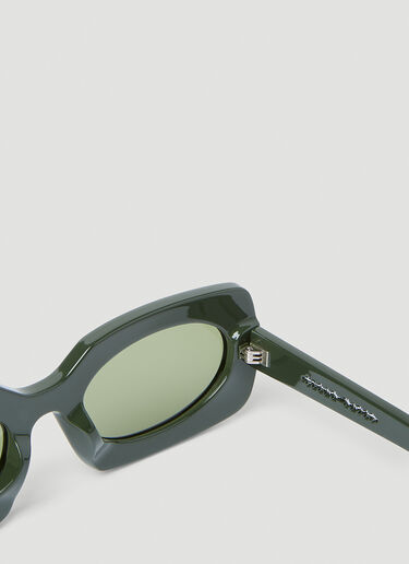 Clean Waves Inez & Vinoodh Low Rectangle Sunglasses Green clw0353007