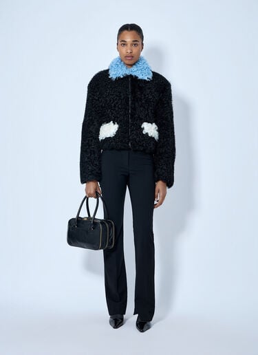 LN-CC® - Marni: Curly Shearling Jacket - Black Marni Curly Shearling Jacket Black mni0265007
