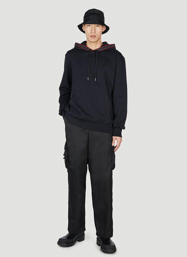 Alexander McQueen Contrast Trim Hooded Sweatshirt Black amq0151013