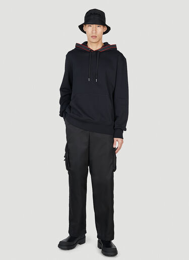 대조적인 트리밍 후드 스웨트셔츠 Alexander McQueen 대조적인 트리밍 후드 스웨트셔츠 블랙 amq0151013