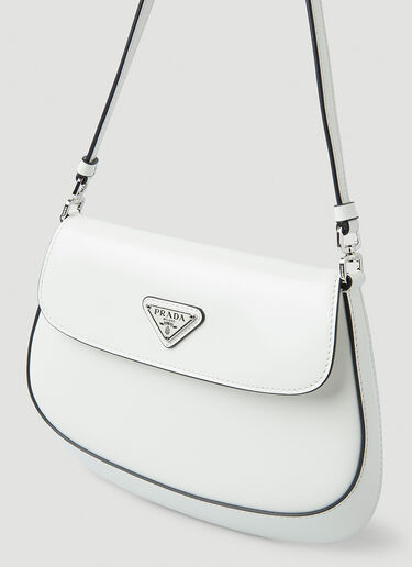 Prada Cleo Flap Shoulder Bag White pra0249030