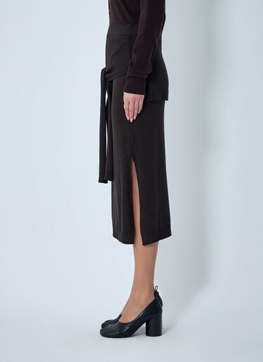 Trompe L’Oeil Midi Skirt Lemaire Trompe L’Oeil Midi Skirt Brown lem0262009