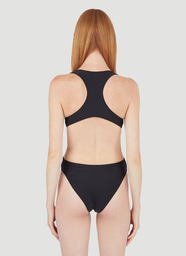 Alexander Wang Crystal Logo Repeat Cut-Out Swimsuit Black awg0245035