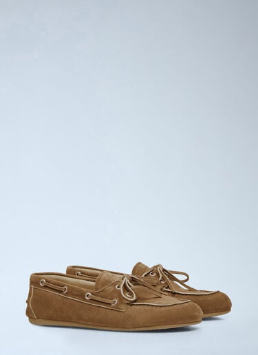 Miu Miu Faded Suede Loafers Brown miu0256046