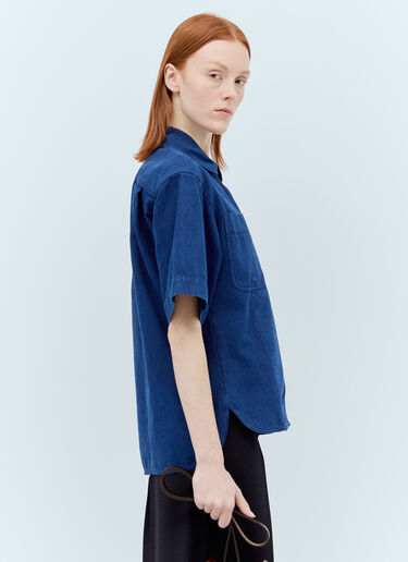Max Mara 캔버스 반팔 셔츠 블루 max0256070