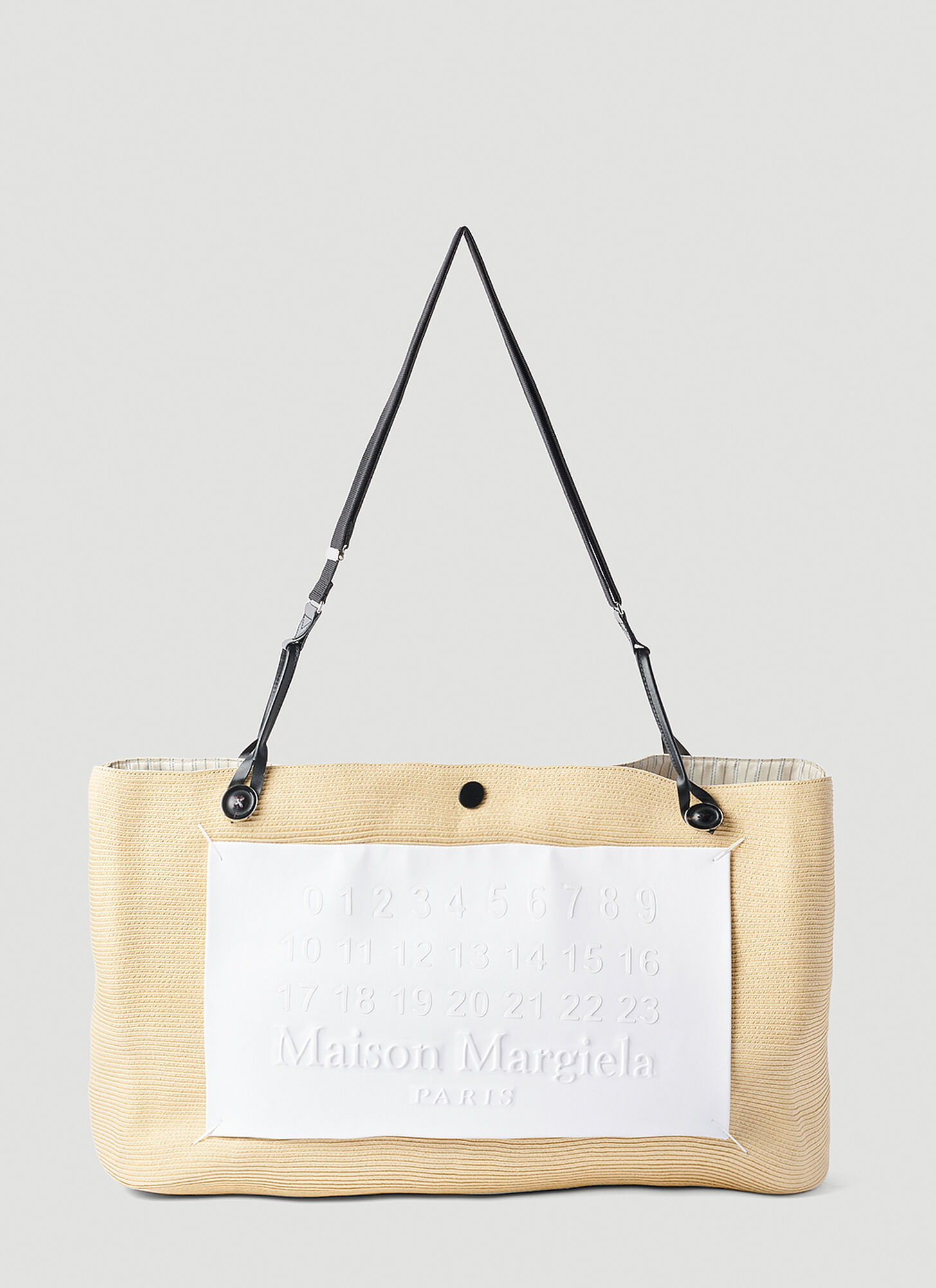 Maison Margiela Logo Patch Tote Bag In Beige