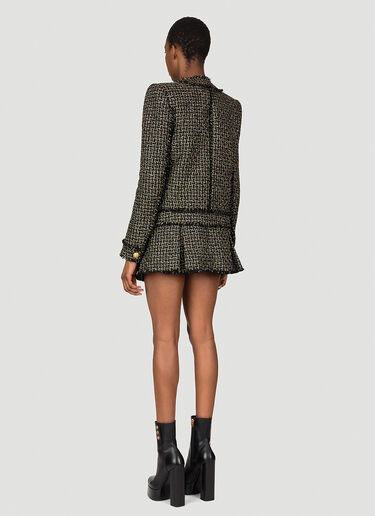 Balmain ノーカラーツイードブレザー ブラック bln0253015