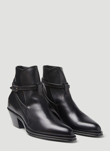 Saint Laurent 래치드 45 가죽 앵클부츠 블랙 sla0245165