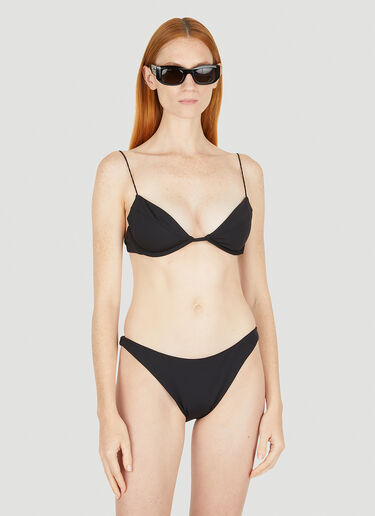 Ziah Almond Fine Strap Bikini Top Black zia0250007