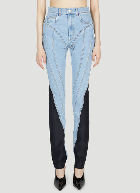 Mugler Panel Jeans Blue mug0252037