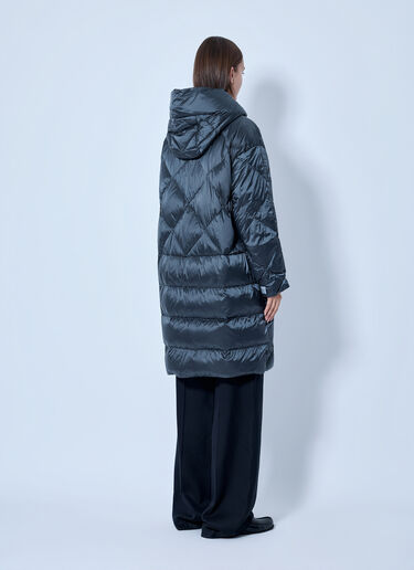 LN-CC® - Max Mara: Quilted Hooded Coat - Blue Max Mara Quilted Hooded Coat Blue max0266163