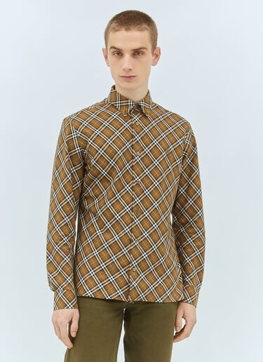Burberry Check Cotton Shirt Brown bur0158003