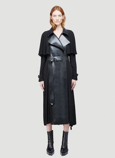 Burberry Ruffle Jersey Trench Coat Black bur0244035