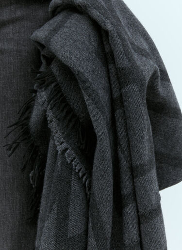 TOTEME Monogram Wool Cashmere Scarf Grey tot0254024