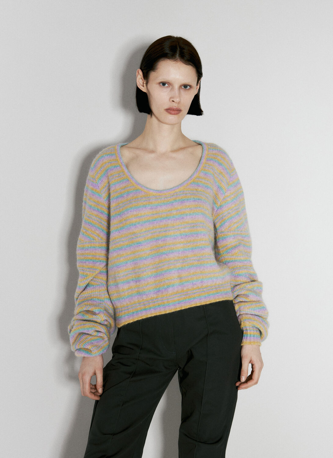 Shop Kiko Kostadinov Striped Curl Sweater In Multicolour