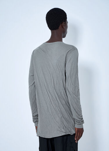 LN-CC® - Rick Owens: Jumbo Double LS T-Shirt - White Rick Owens Jumbo Double LS T-Shirt White ric0165076