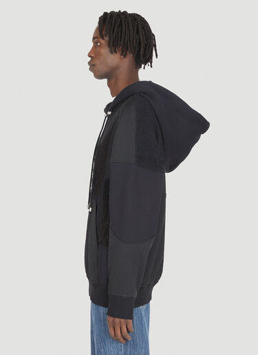 DRx FARMAxY FOR LN-CC Upcycled Crochet Hooded Sweatshirt Black drx0347013