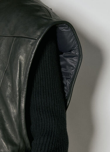 Rick Owens Oversized Padded Leather Gilet Black ric0154006