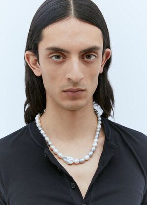 Walter Van Beirendonck Clouds Pearl Necklace Green wlt0156034