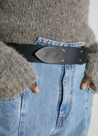 Maison Margiela Four Stitches Leather Belt Black mla0355001