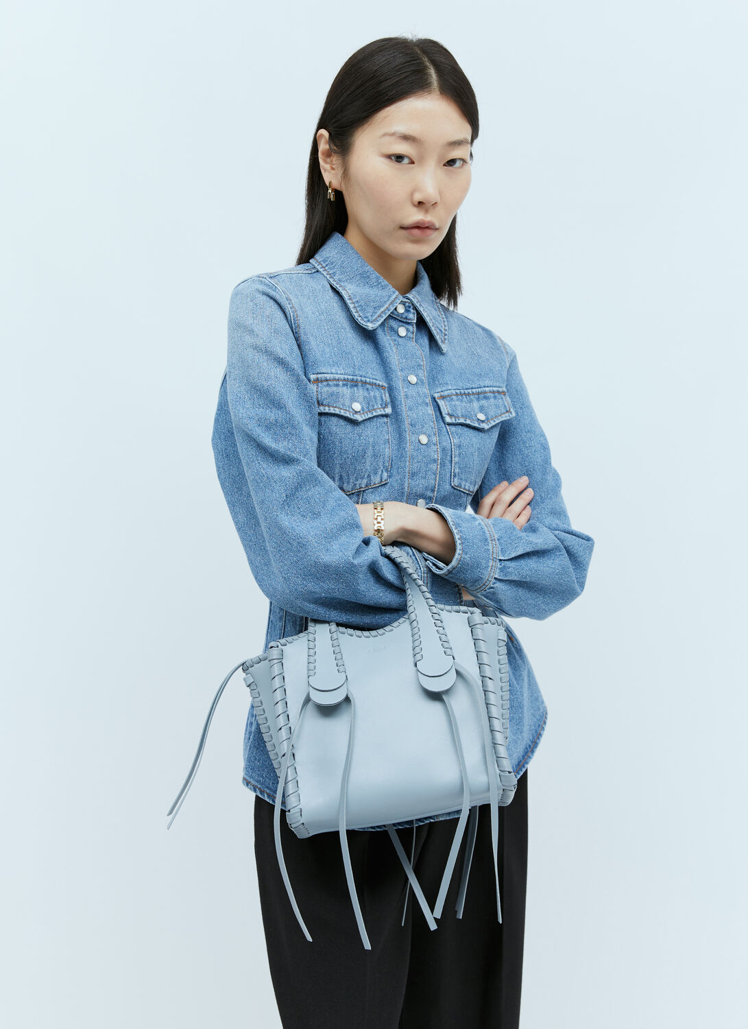 Shop Chloé Small Mony Tote Bag In Blue