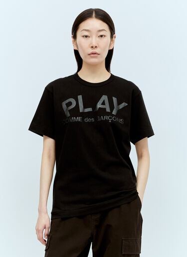 Comme Des Garçons PLAY ロゴプリントTシャツ ブラック cpl0356006