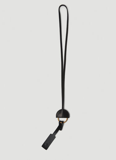 Saint Laurent Round Lanyard Keyring Black sla0248059