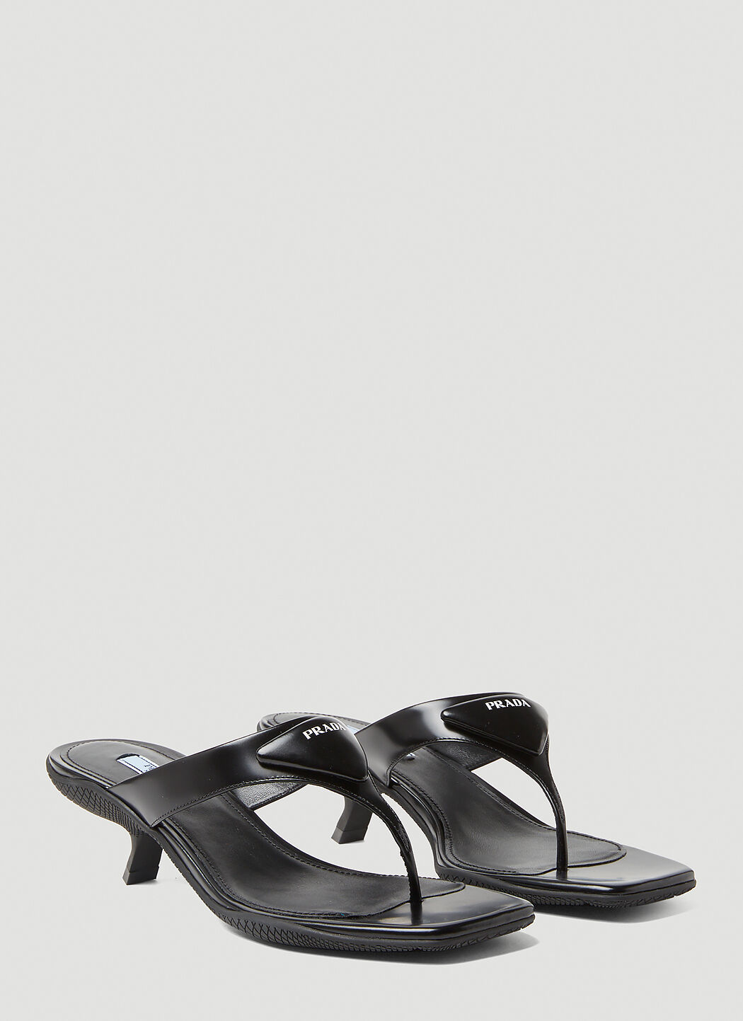 Prada leather 2025 thong sandals