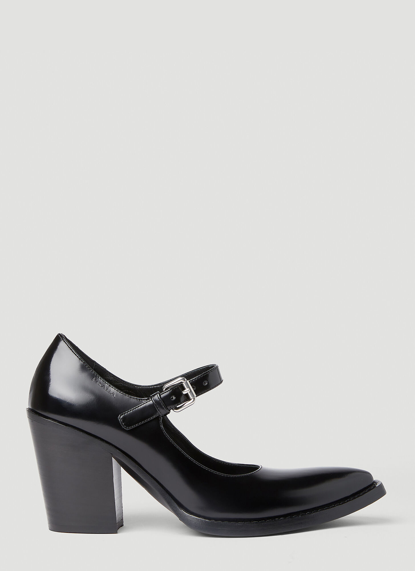 Prada Mary Jane Heeled Sandals Female Black