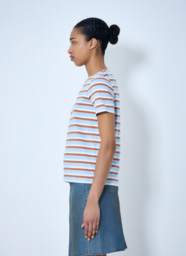Marni Striped Cotton Jersey T-Shirt Light Blue mni0264004