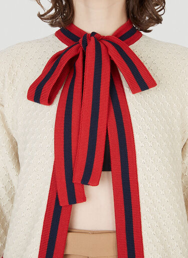 Gucci Bow Tie Swing Cardigan White guc0247038