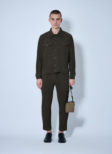 Homme Plissé Issey Miyake Pleated Jacket Khaki hmp0160002