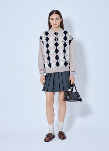 LN-CC® - Miu Miu: Cashmere Polo Sweater - Beige Miu Miu Cashmere Polo Sweater Beige miu0266021
