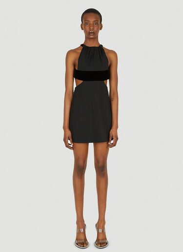 Saint Laurent High Neck Mini Dress Black sla0247014