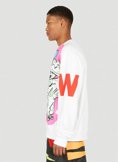 Walter Van Beirendonck Neon Shadow Smile Long Sleeve T-Shirt Pink wlt0148015