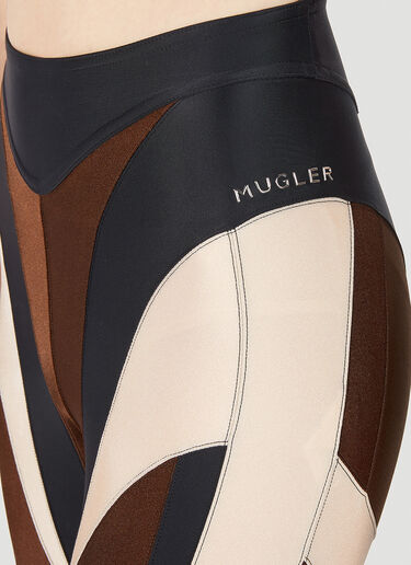 Mugler Contrast Panel Leggings Brown mug0251050