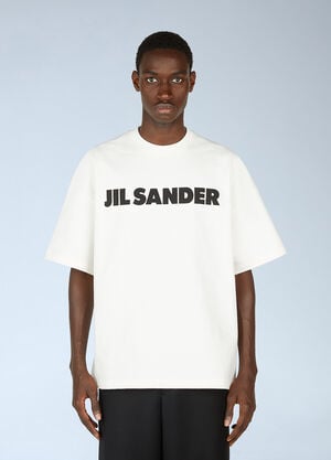 Jil Sander Logo Print T-Shirt Cream jil0151033